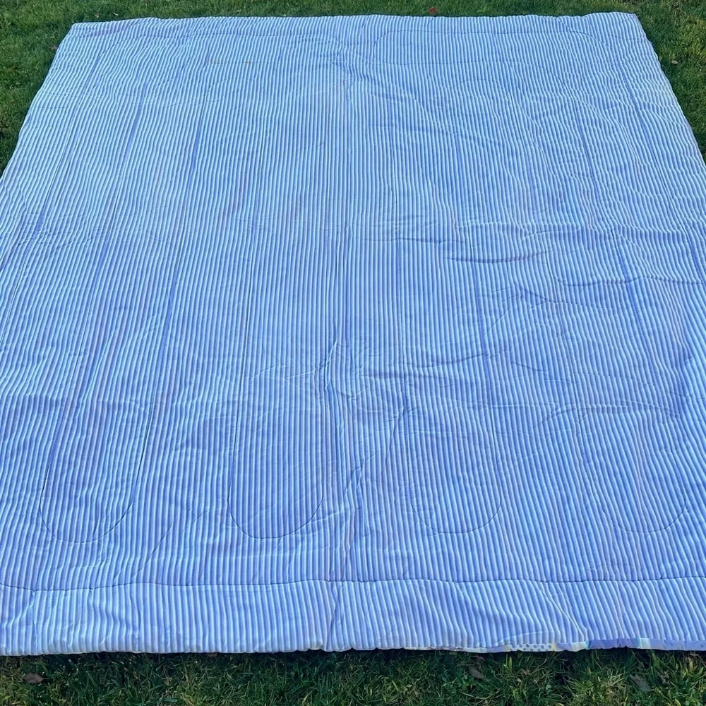 Y2K Sanrio Hello Kitty Checkerboard Patchwork Stripe Reversible Comforter READ